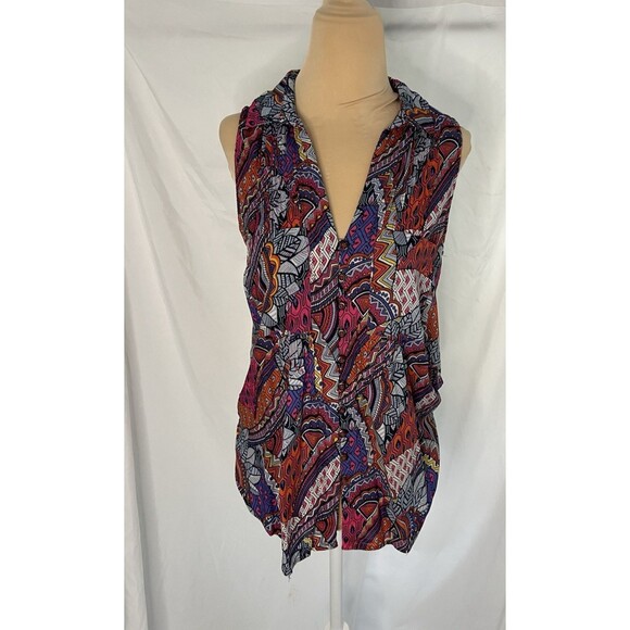 Maeve by Anthropologie Whimsical Pintuck Button Sleeveless medium - Picture 1 of 6